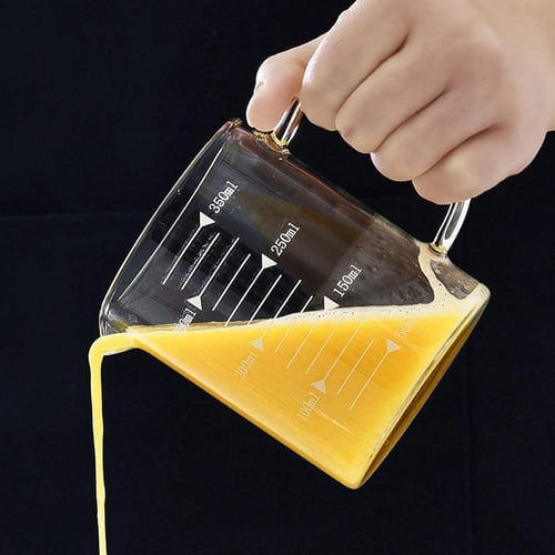 ابريق قياس زجاجي بغطاء خشبي مقاس 350مل