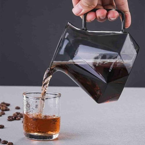 طقم v60 فخم على شكل جوهرة سيرفر اسود مع قمع زجاجي...