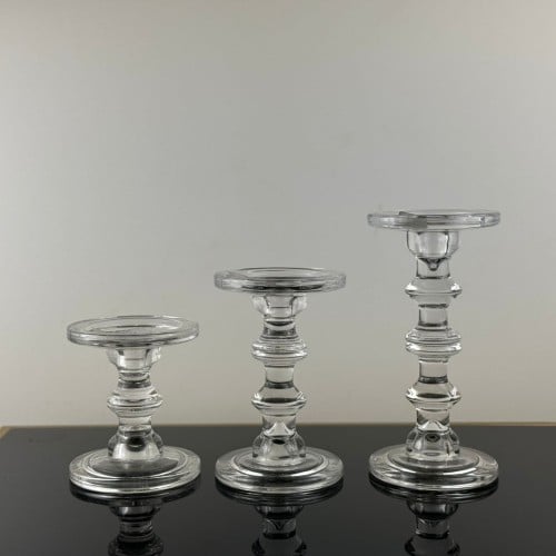 شمعدان زجاج - متوفر بثلاث أحجام