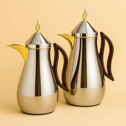 طقم ترامس استيل فضي ذهبي