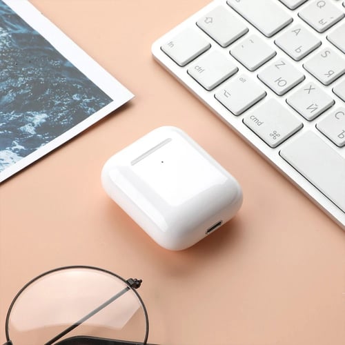 سماعة لاسلكية PPL 21 بلوتوث مع علبة شحن ابيض