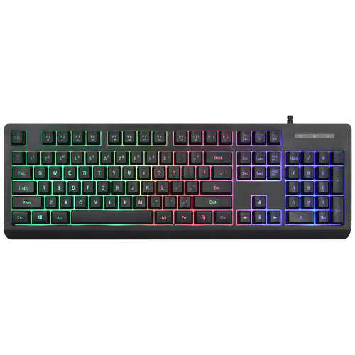 كيبورد سلكي للالعاب مع خلفية مضيئة اسود