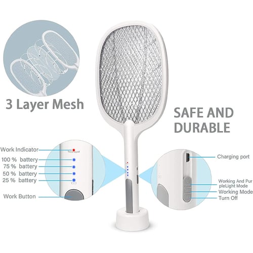 مضرب الناموس والذباب مع قاعدة