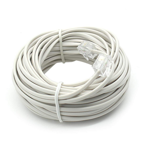 كيبل تلفون 10 متر ابيض RJ11 الى RJ11