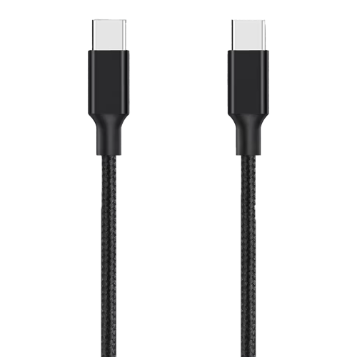 سلك كيبل شاحن تايب سي الى تايب سي 30 سم اسود قماش