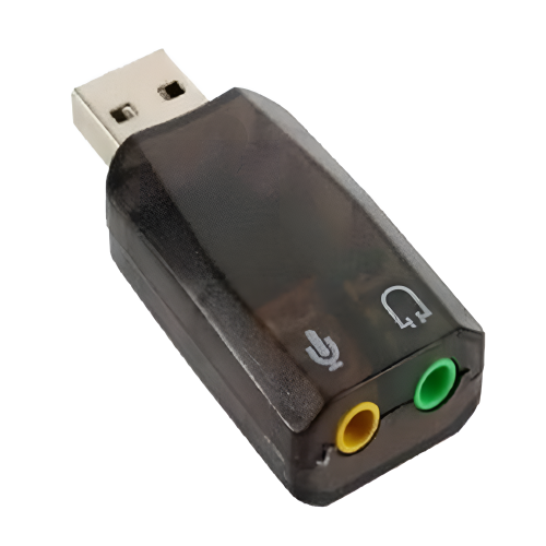 وصلة من يو اس بي الى مخرجين مايك وسماعة 3.5 ملم