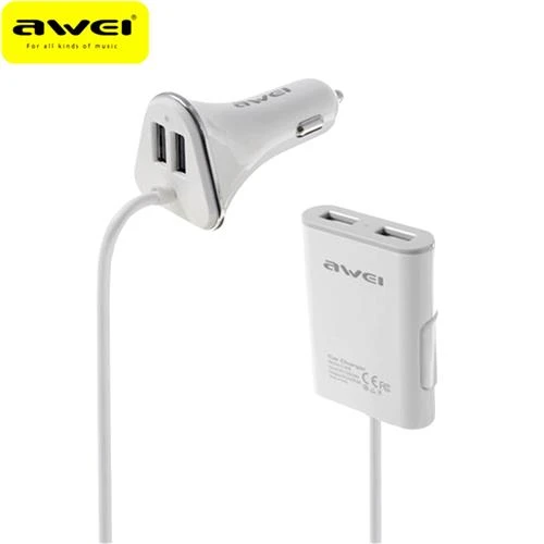 شاحن سيارة اوي 4 مخارج ابيض C-400