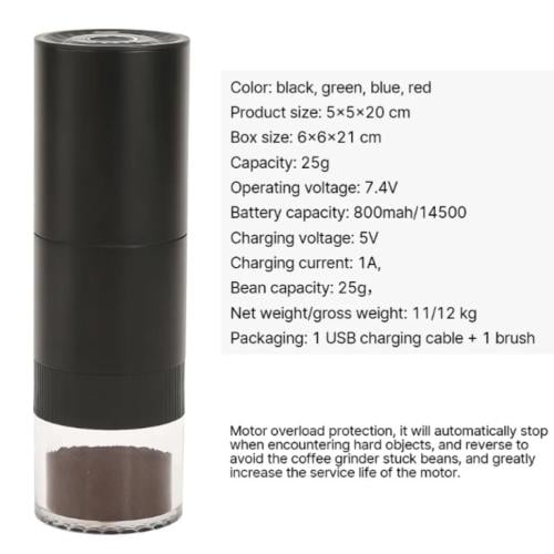 اسود طاحونة اسبريسو كهربائية متنقلة - ستيل | Grind...