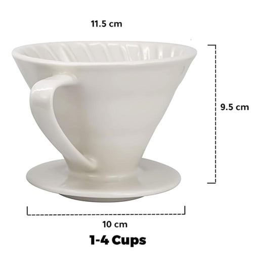 قمع تقطير القهوة v60 مقاس v02 1 الى 4 اكواب