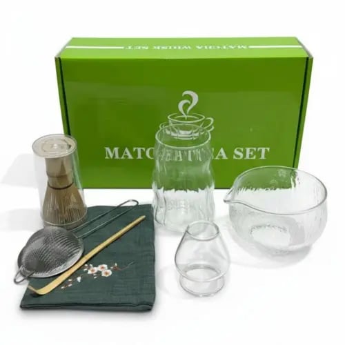 مجموعة أدوات الماتشا 500 مل زجاج , 7 قطع | Matcha...