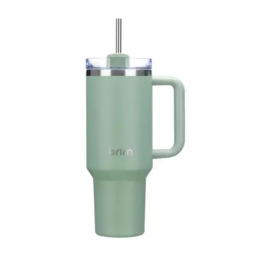 Large Travel Mug with Straw 40oz Pistachio Green -...
