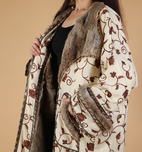 فروة كشميري فرو أرنب طبيعي