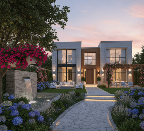 Landscape design for a garden (villa)