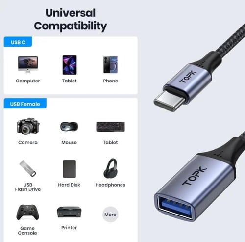 2 كابل من مخرج USB إلى type c