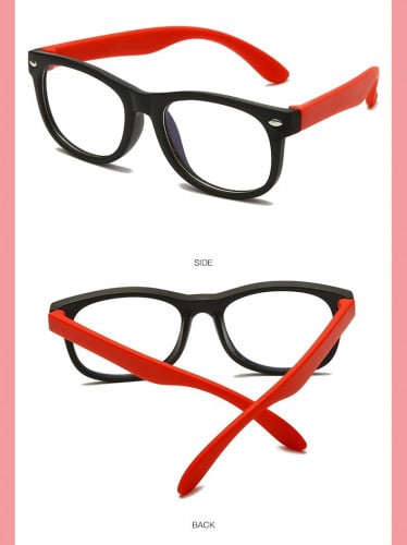 إطار نظارة طبية للاطفال إطار اسود+أحمر Black Red F...