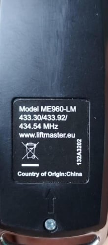 ريموت لفتماستر liftmaster E960