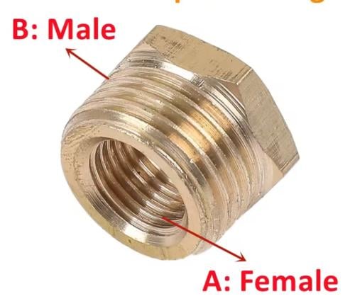 تحويلة نحاس من 1/4 بوصة إلى 1/8 بوصة