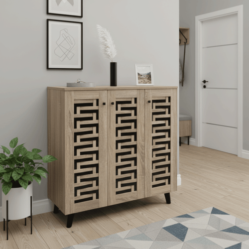 دولاب أحذية بـ3 أبواب بتصميم عصري وأنيق