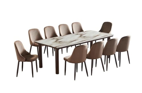 طاولة طعام رخام10 كرسي بتصميم مميز