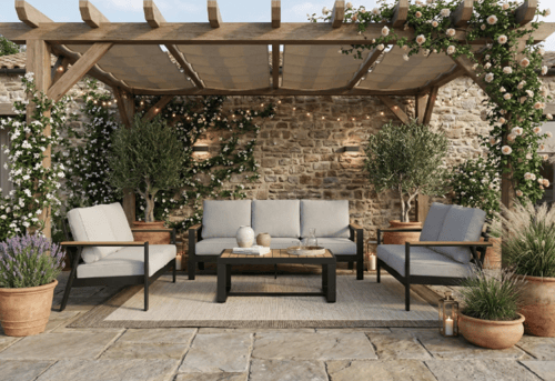 طقم جلوس خارجي فاخر لـ 7 أشخاص