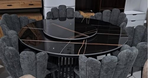 طاولة طعام دائري6 كرسي - فاخرة.