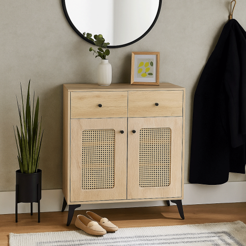 دولاب متعدد الاستخدام بتصميم مميز لون خشبي