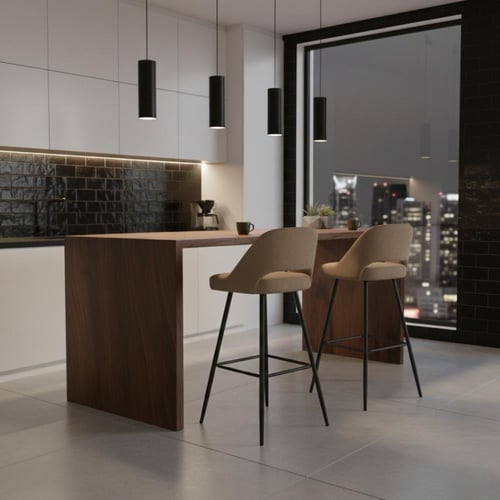 كرسي بار مودرن بظهر مريح وعصرى