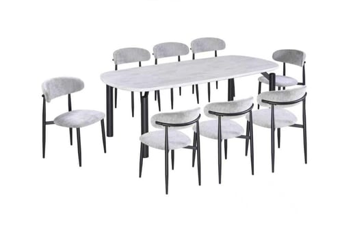 طقم طاولة طعام بديل رخام رمادي