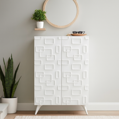 دولاب احذية 2 باب ابيض