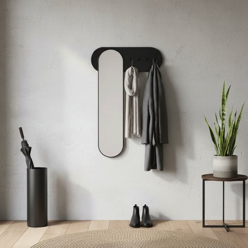 علاقة ملابس مع مرايا