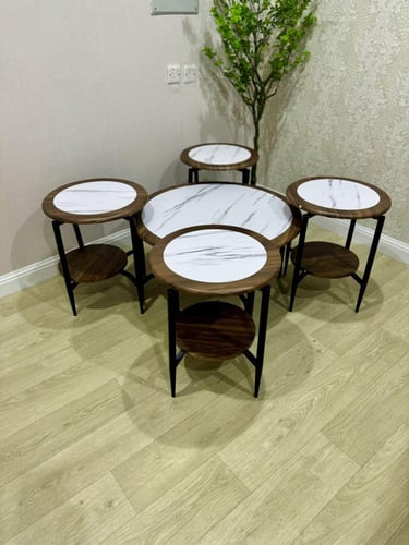 طقم طاولات خدمه 4+1 مقاس 100 سم