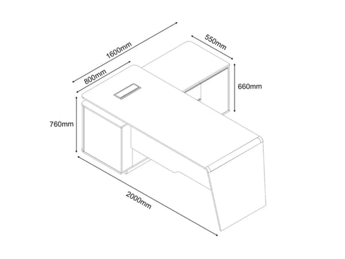 مكتب تنلي مقاس 200 سم
