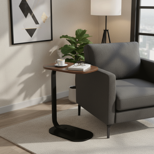 طاولة خدمة مفرد بني داكن