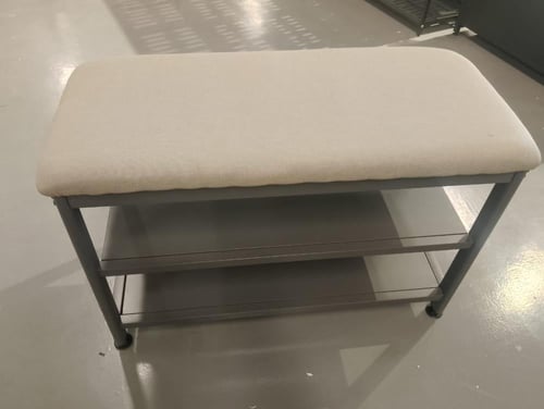 مقعد ورف أحذية بتصميم مودرن ومميز بلون رمادى