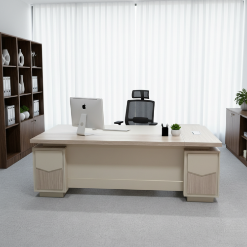 مكتب تنفيذي فاخر بتصميم كلاسيكي مقاس 220 سم