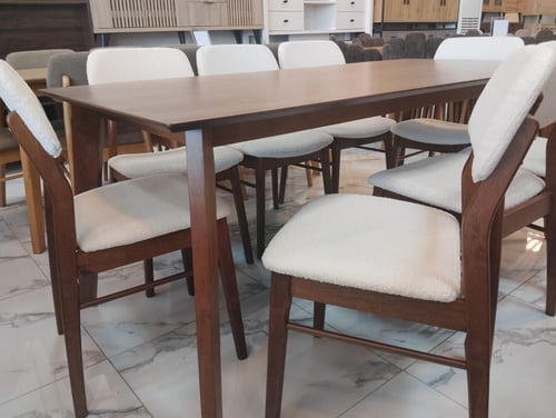 طاولة طعام خشب ماليزي 8+1 - أنيقة وعصرية