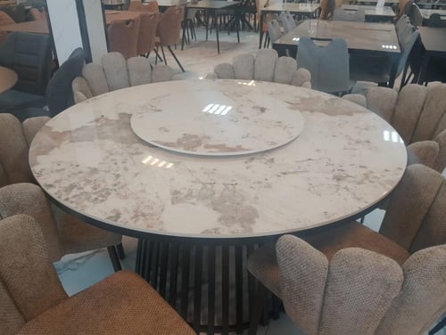 طاولة طعام دائري6 كرسي - فاخرة.