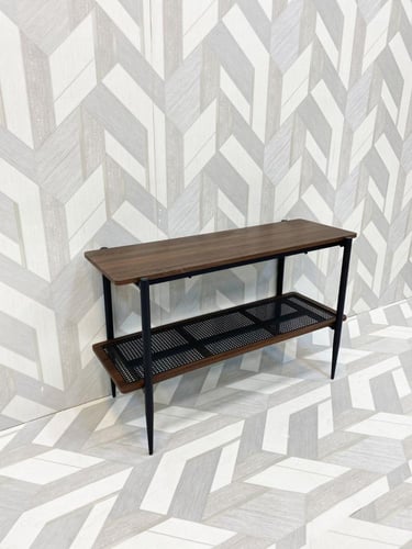 كنسول خشب وراتان 120 سم لون بني داكن