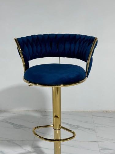 كرسي بار مخمل لون ازرق