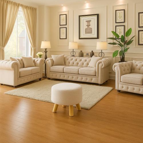 كرسي بف لون بيج