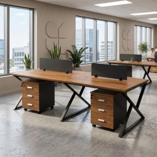 مكتب عمل مشترك رباعي (Workstation) لـ 4 موظفين بتص...