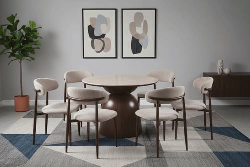 طاولة طعام سيراميك بيج بتصميم راقى