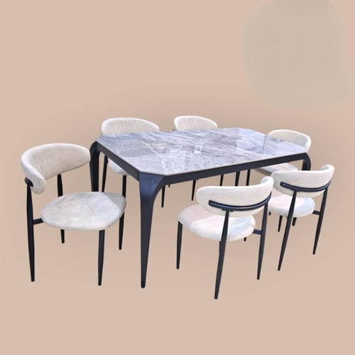 طقم طاولات طعام لـ 6 أشخاص بتصميم فاخر