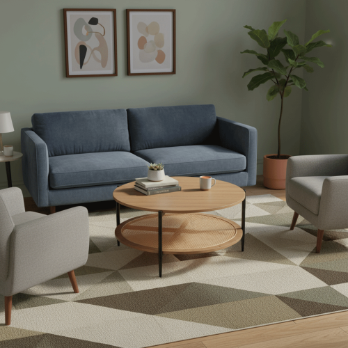 طاولة وسط خشب 80 سم راتان CL-3