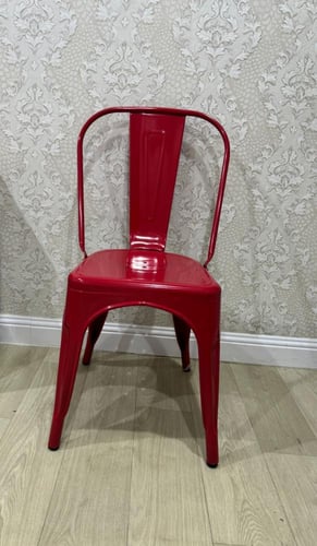 كرسي مفرد حديد احمر