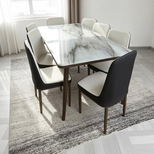 طاوله طعام رخام بتصميم فاخر وانيق