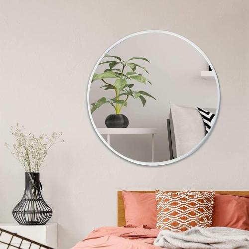 مرايا دائرية مقاس 100*100 سم إطار فضي