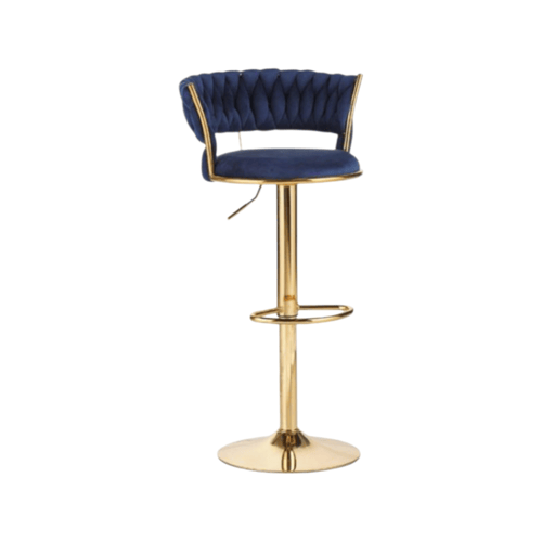 كرسي بار مخمل لون ازرق