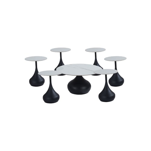 طقم طاولات خدمه سيراميك 7قطع بتصميم مبتكر