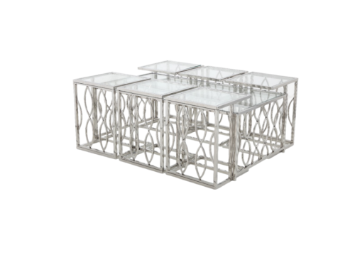 طقم خدمه استيل وزجاج 6+1